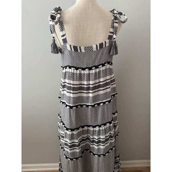 Veronica Beard 'Quartz' Striped Cotton Maxi Dress Black Multi Size Large - Picture 4 of 13